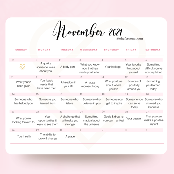 November Thankfulness and Gratitude Challenge | SerenaLoves