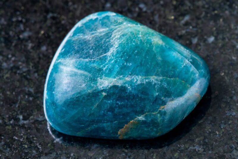 Polished Green Blue Apatite Gemstone